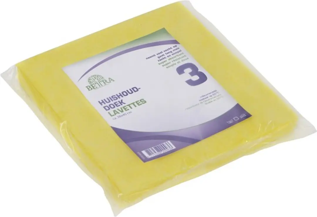 Luva Viscose Vaatdoek 38x4cm - 3 Stuks - Geel
