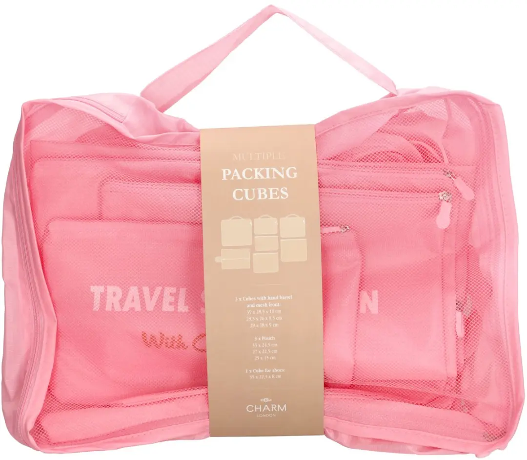 Charm London Travel Packing Cubes - 6-delig Roze