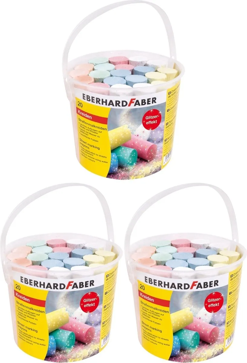 Faber-Castell Straatkrijt Set 3 Emmers