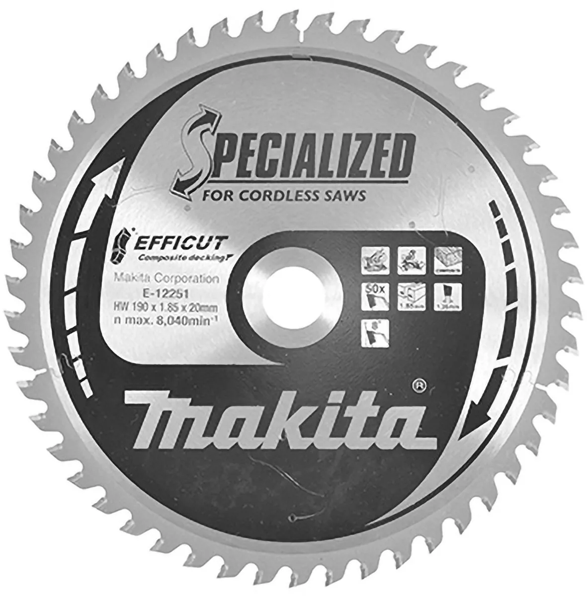 Makita E-12186 Afkortzaagblad WPC 190mm 50T