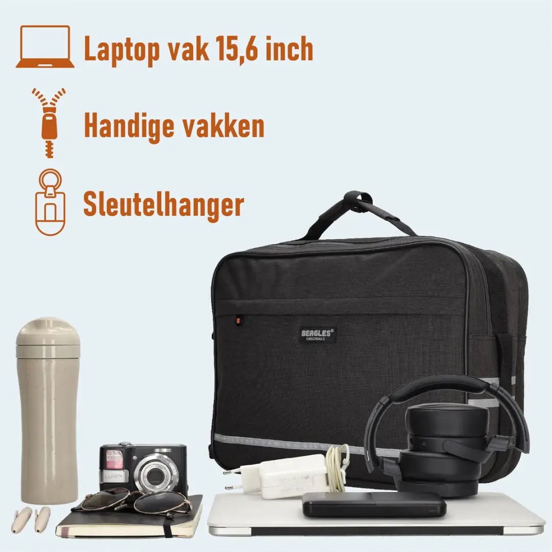 Beagles Originals Fietstas Schoudertas 15,6" - 19,2L - Zwart