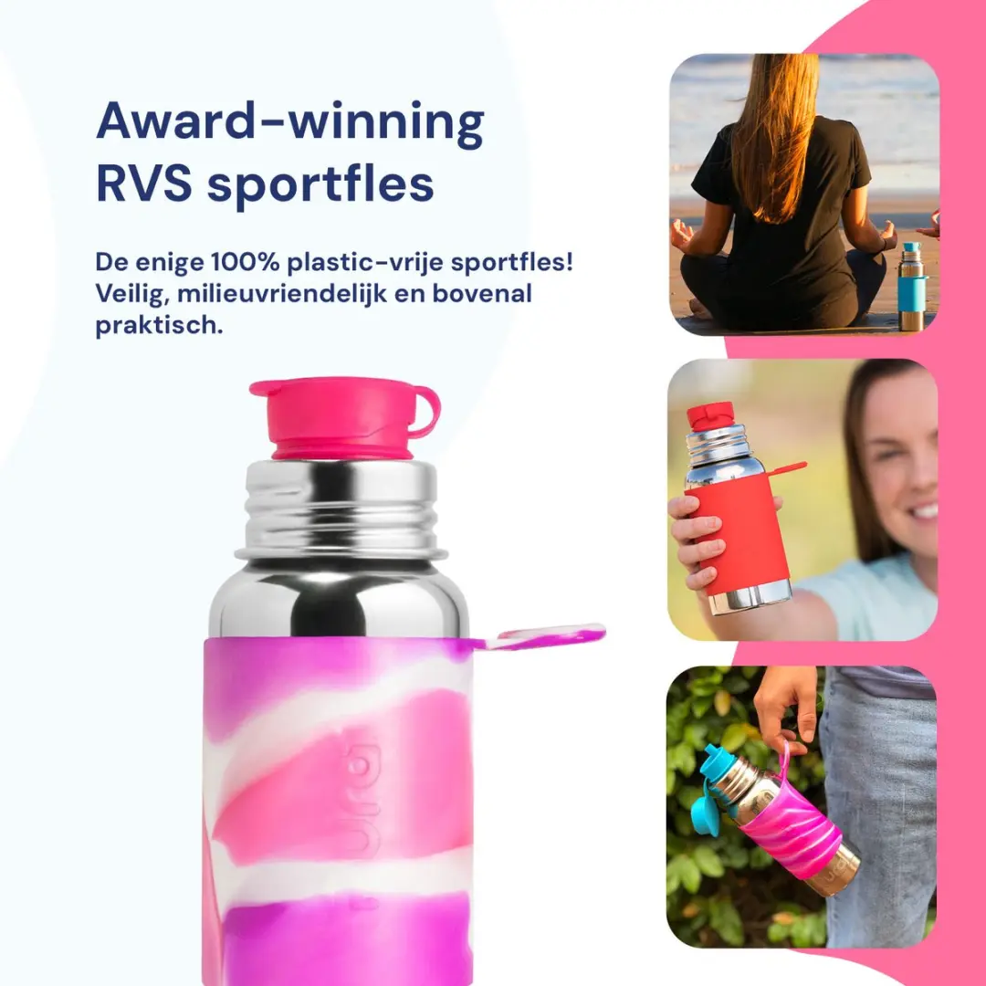 Pura Sportfles 550ml - Roze Swirl