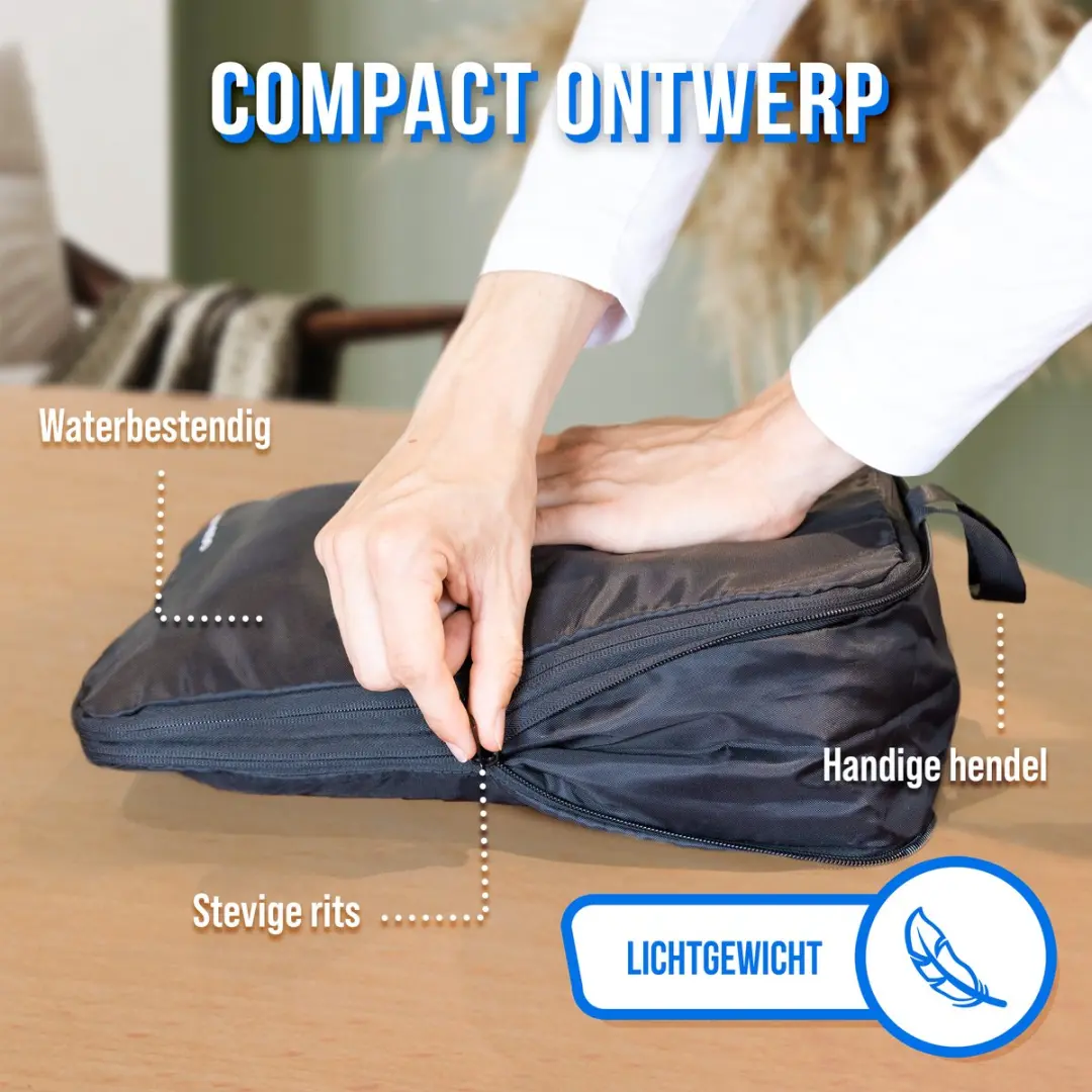 Leonardo Compressie Packing Cubes 3-delig - Zwart