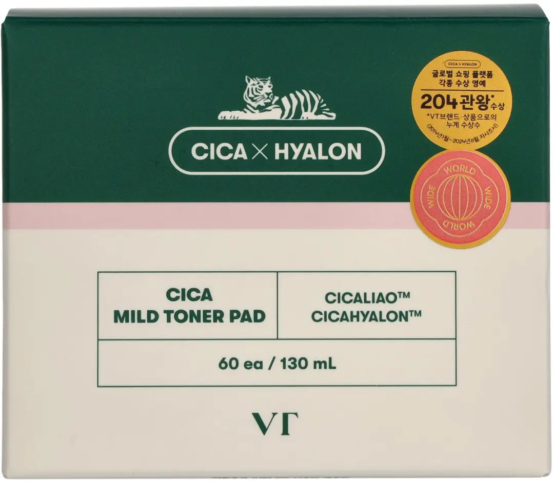VT Cosmetics Cica Mild Toner Pads 130ml - 60 Stuks