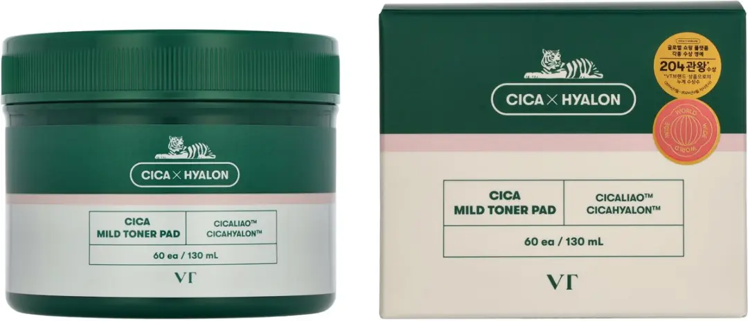 VT Cosmetics Cica Mild Toner Pads 130ml - 60 Stuks