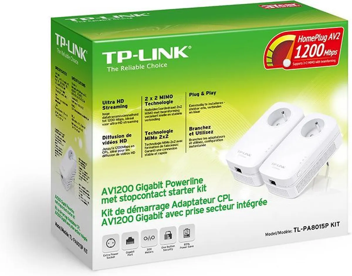 TP-Link TL-PA8015P KIT Powerline Adapter - 2 Stuks Wit - afbeelding 4 van 6