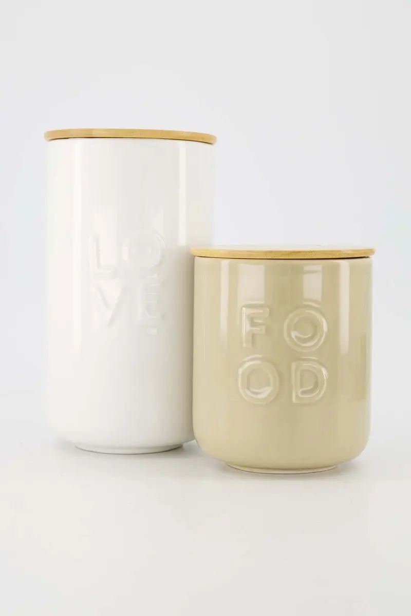 Zusss Cadeauset Love & Food Voorraadpotten - 225ml - Keramiek Wit