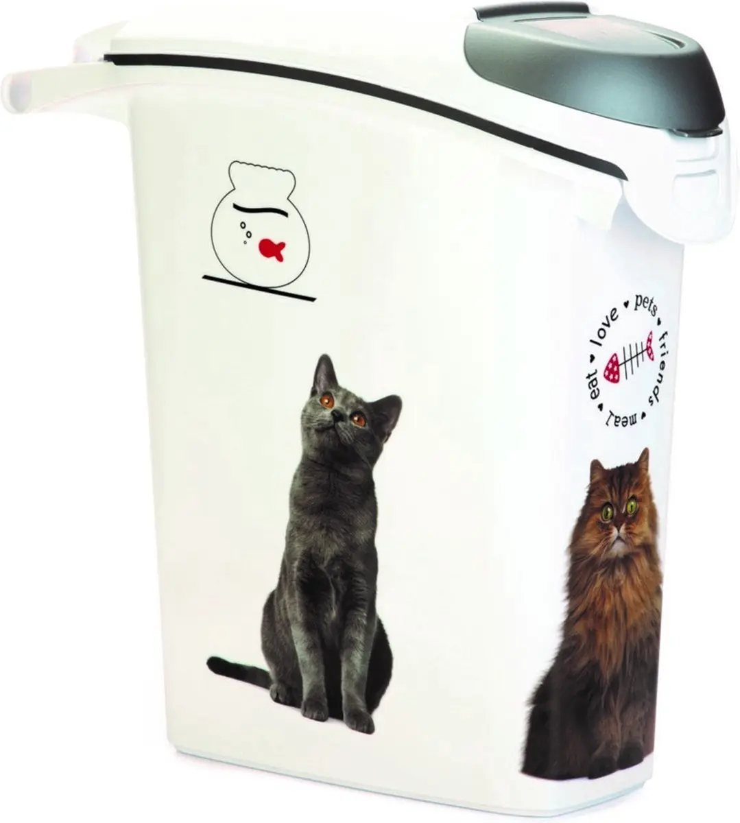 Curver Voedselcontainer Kat 23L - 10kg - Wit/Grijs