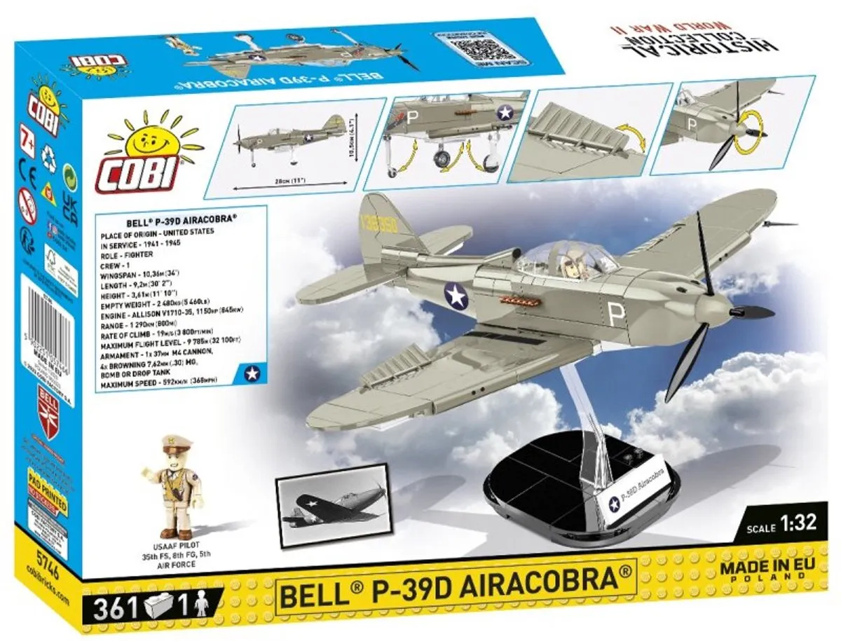 Cobi BELL P-39D Airacobra - 361 Onderdelen - COBI-5746