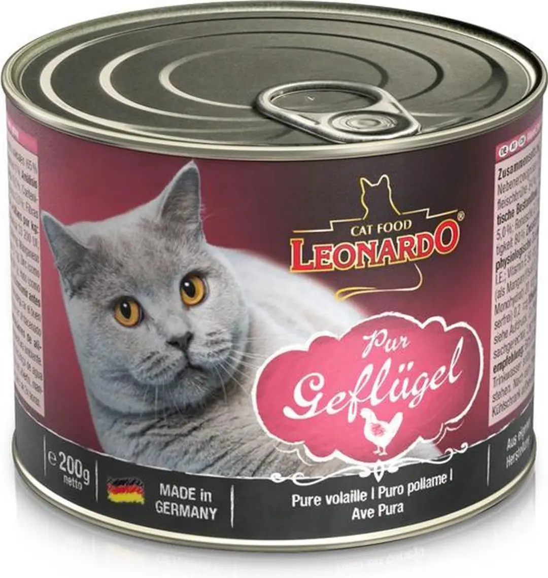 Leonardo Puur Gevogelte Kattenvoer Natvoer - 6x200g