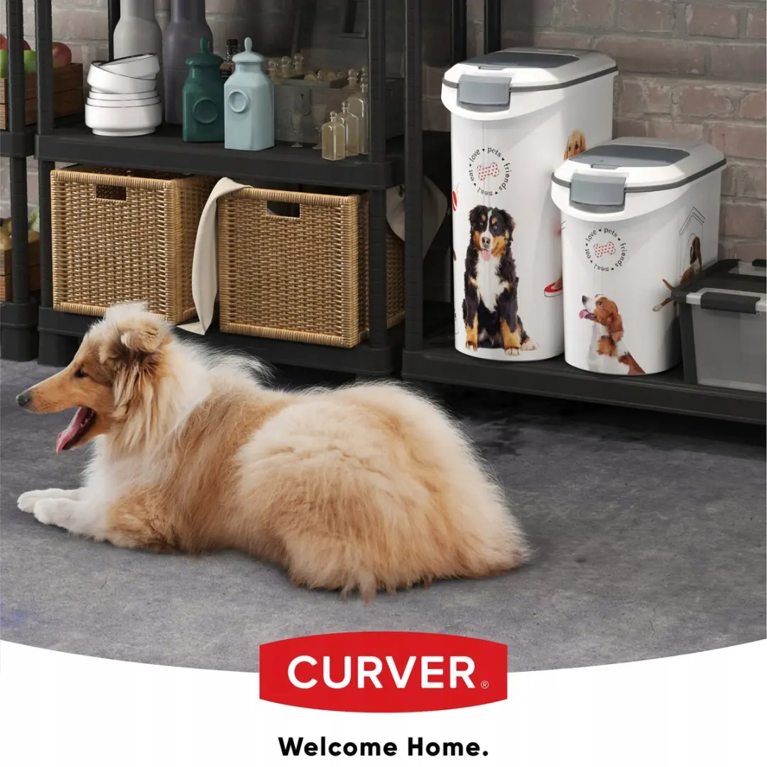 Curver Voedselcontainer Hond 15L - 6KG - Wit/Grijs