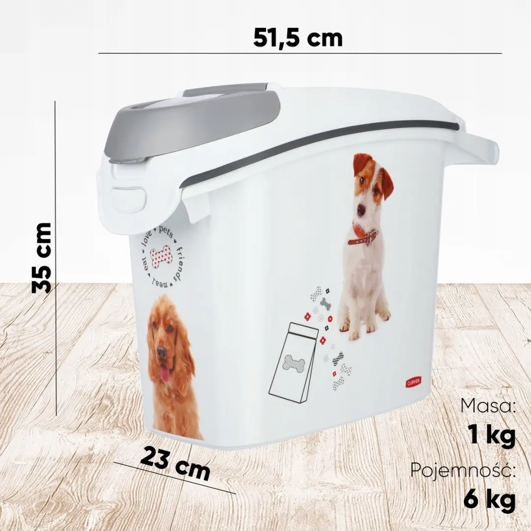 Curver Voedselcontainer Hond 15L - 6KG - Wit/Grijs