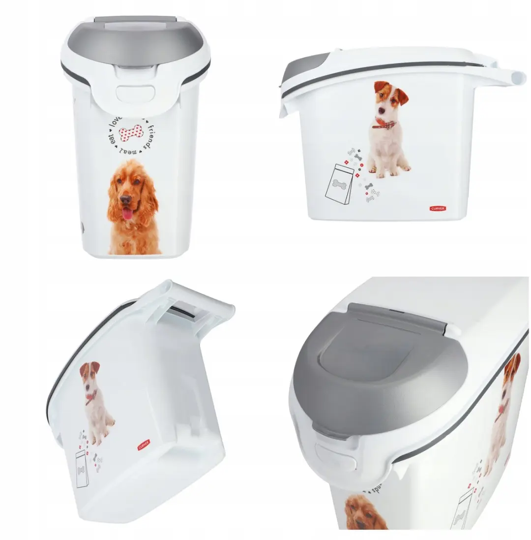 Curver Voedselcontainer Hond 15L - 6KG - Wit/Grijs
