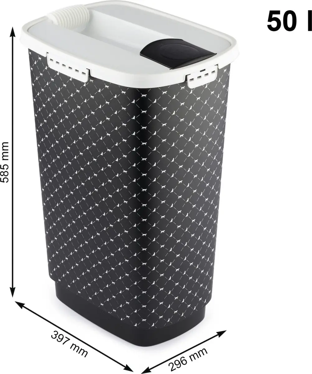 Rotho Cody Voedselcontainer 50L - Zwart