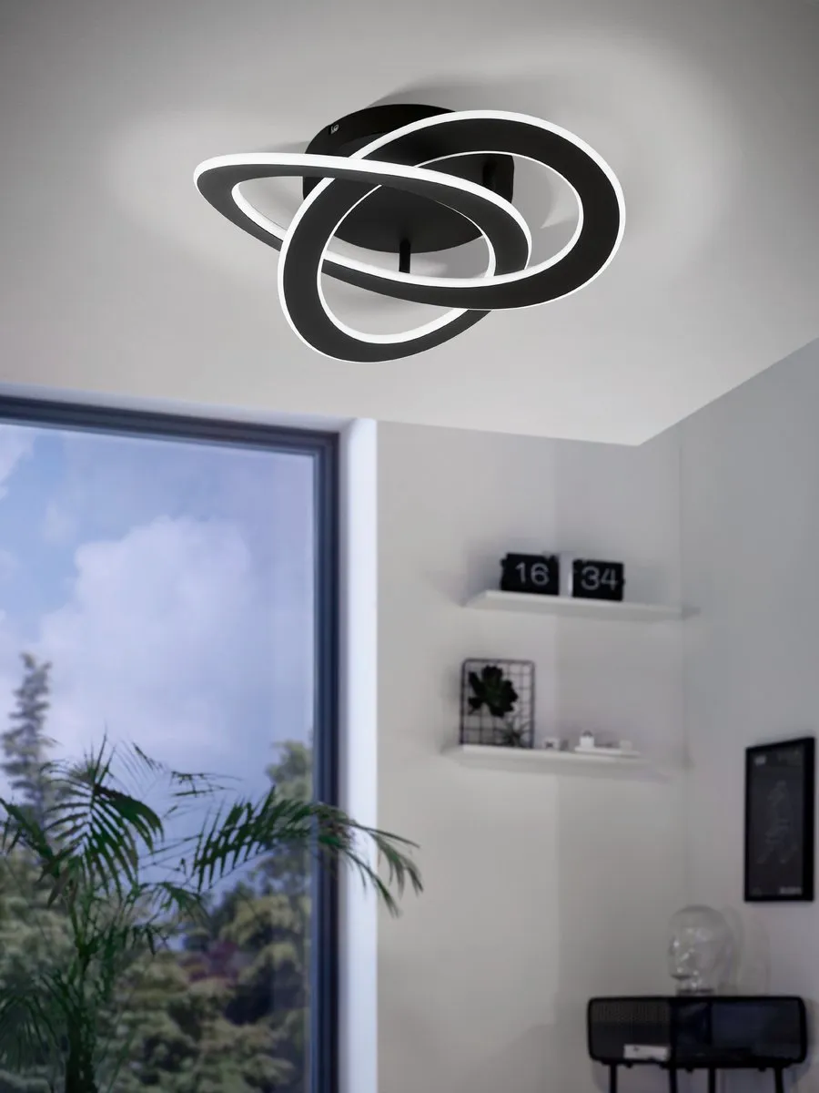Eglo Rolimare Plafondlamp LED 42cm - Zwart/Wit