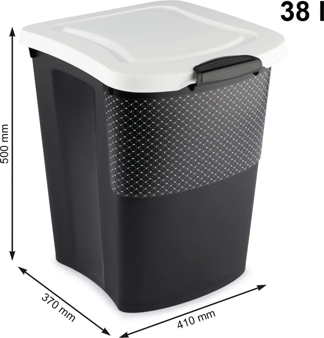 Rotho MyPet Voercontainer 38L - Zwart/Wit - afbeelding 6 van 6