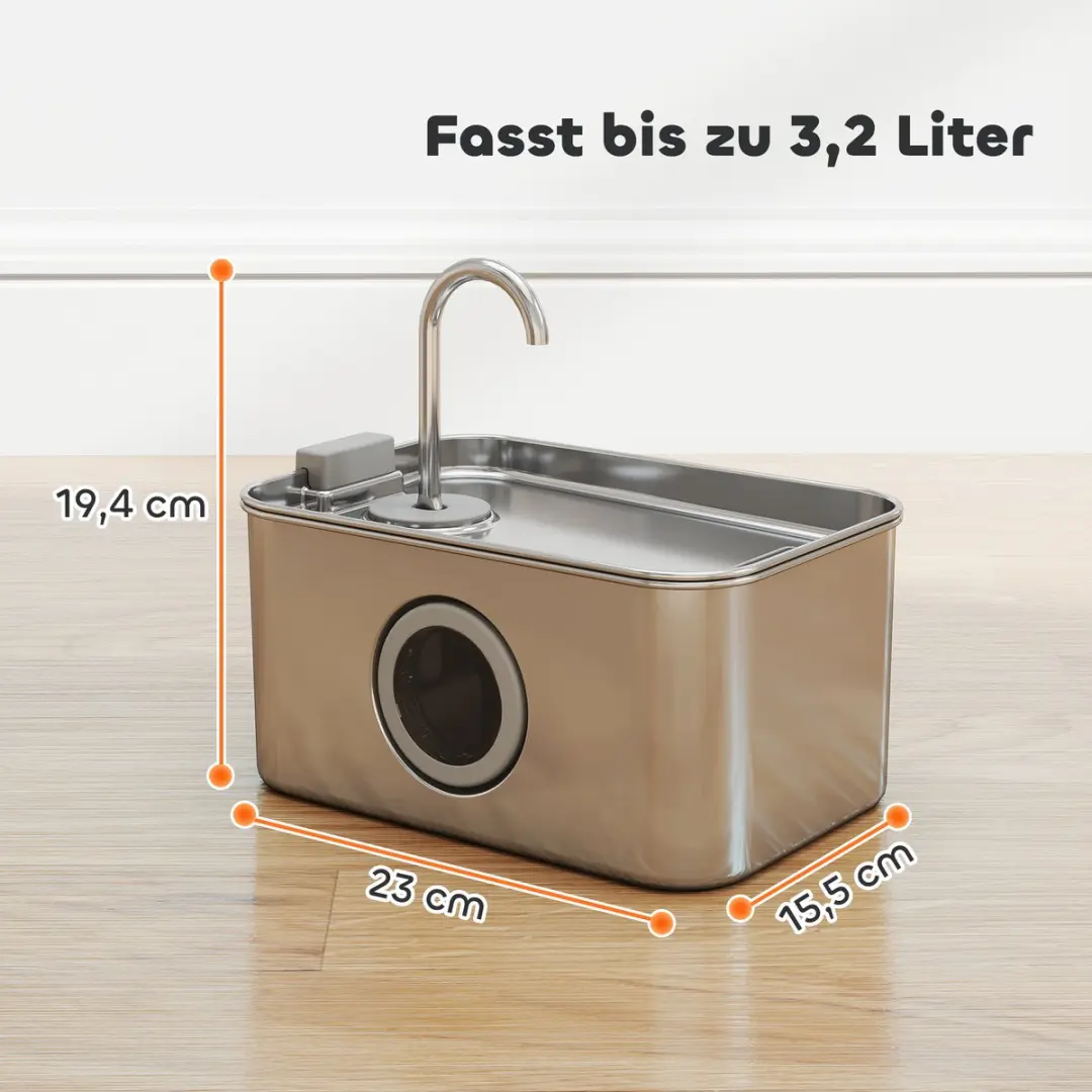 Pawhut Huisdier Waterfontein Roestvrij Staal 23L - afbeelding 6 van 6