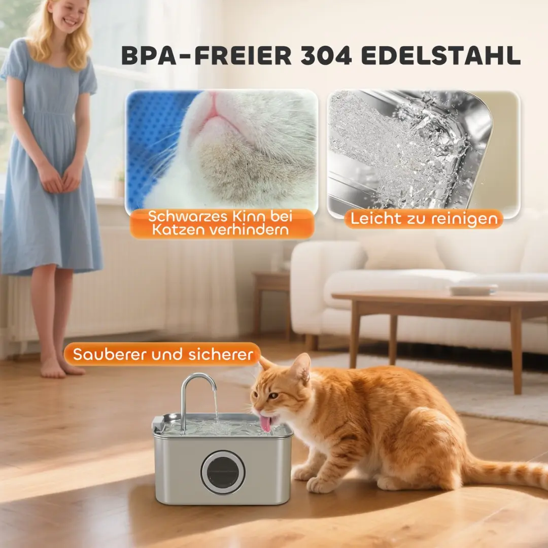 Pawhut Huisdier Waterfontein Roestvrij Staal 23L