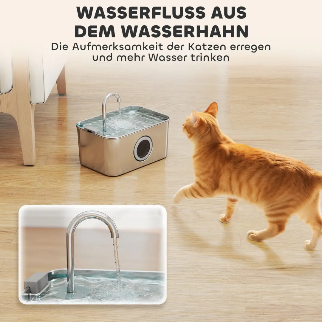 Pawhut Huisdier Waterfontein Roestvrij Staal 23L