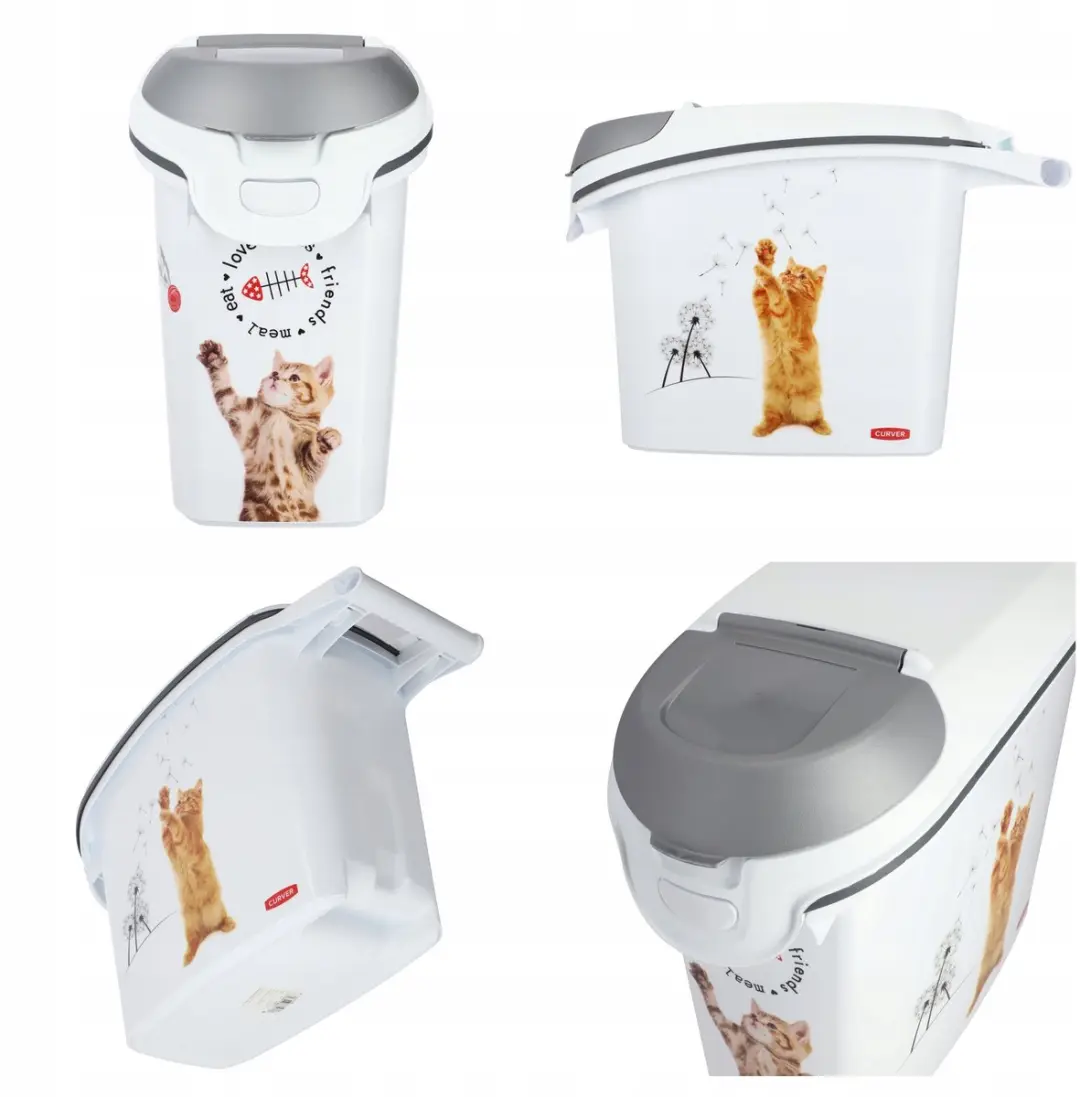 Curver Voedselcontainer Kat 15L - 23x51x36cm - Wit/Grijs