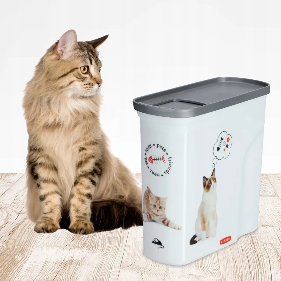 Curver Voedselcontainer Kat 2L - 21x9x20cm - Wit/Grijs