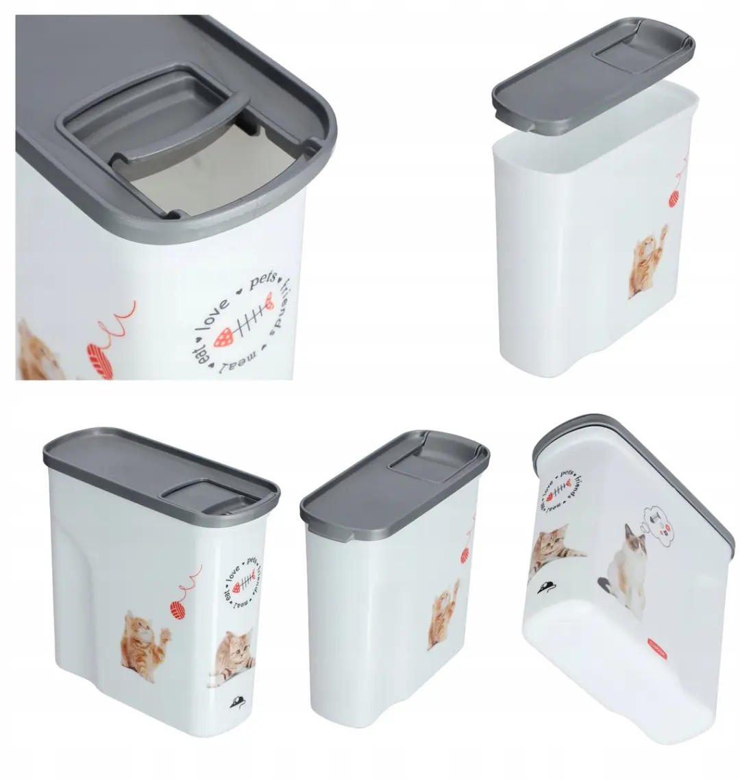Curver Voedselcontainer Kat 2L - 21x9x20cm - Wit/Grijs