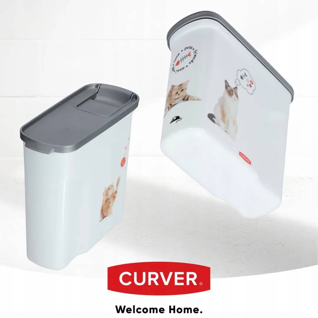 Curver Voedselcontainer Kat 2L - 21x9x20cm - Wit/Grijs - afbeelding 6 van 6