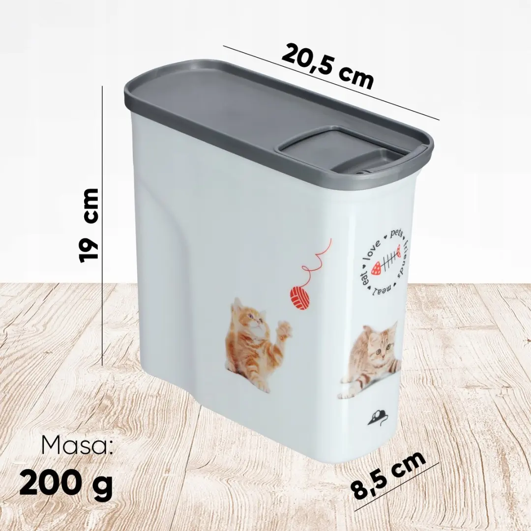 Curver Voedselcontainer Kat 2L - 21x9x20cm - Wit/Grijs