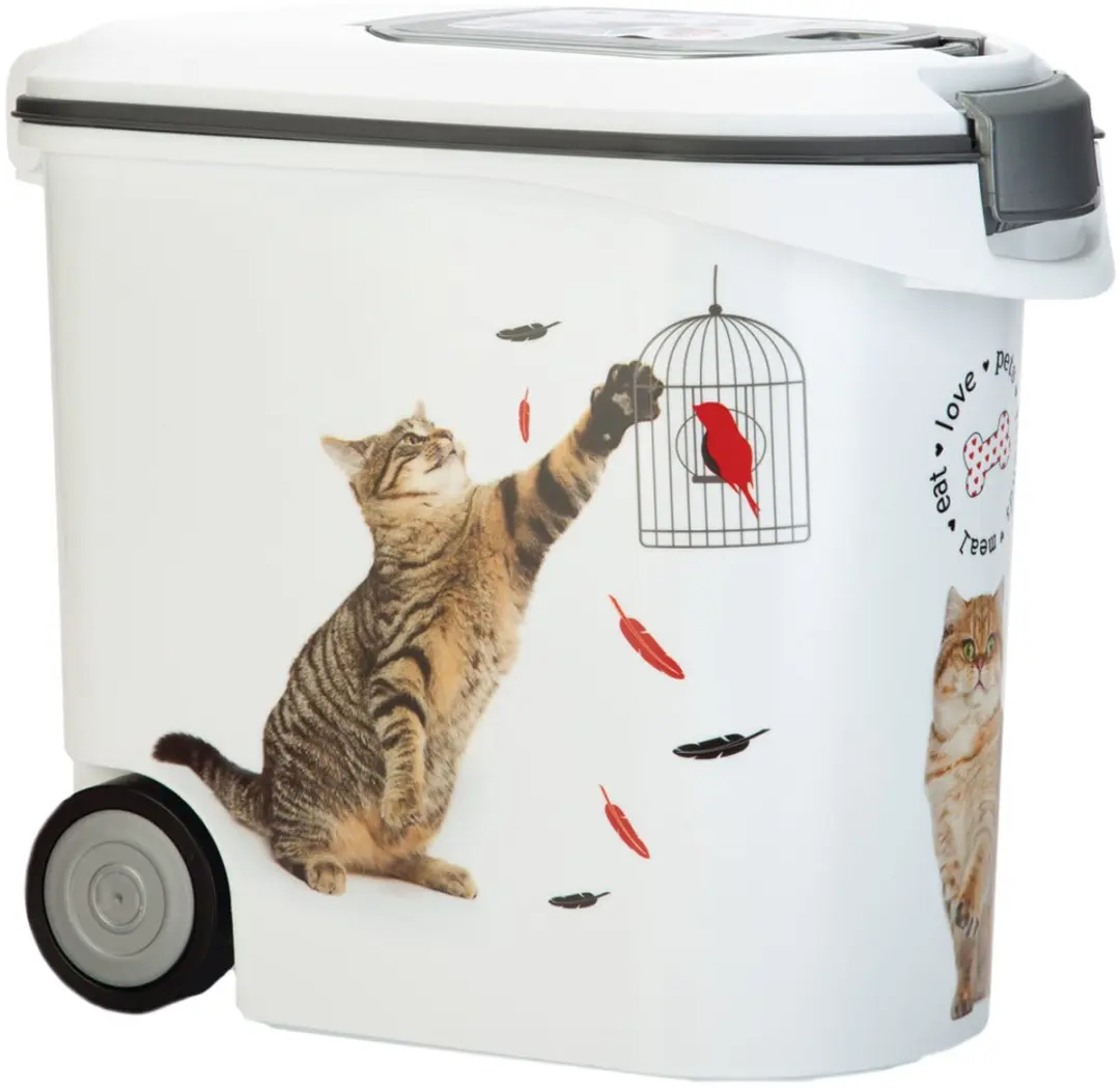 Curver Voedselcontainer Kat 35L - 12KG - 28x49x43cm - Wit/Grijs