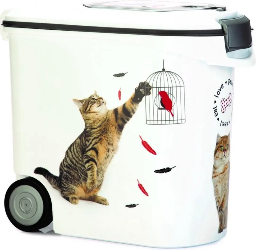 Curver Voedselcontainer Kat 35L - 12KG - 28x49x43cm - Wit/Grijs