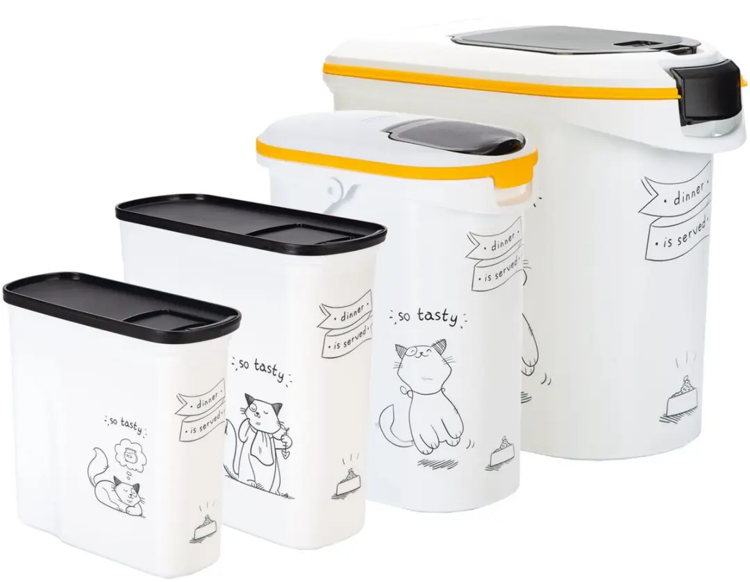 Curver Voedselcontainer Kat 35L - 28x49x43cm - Wit/Zwart/Geel - afbeelding 6 van 6
