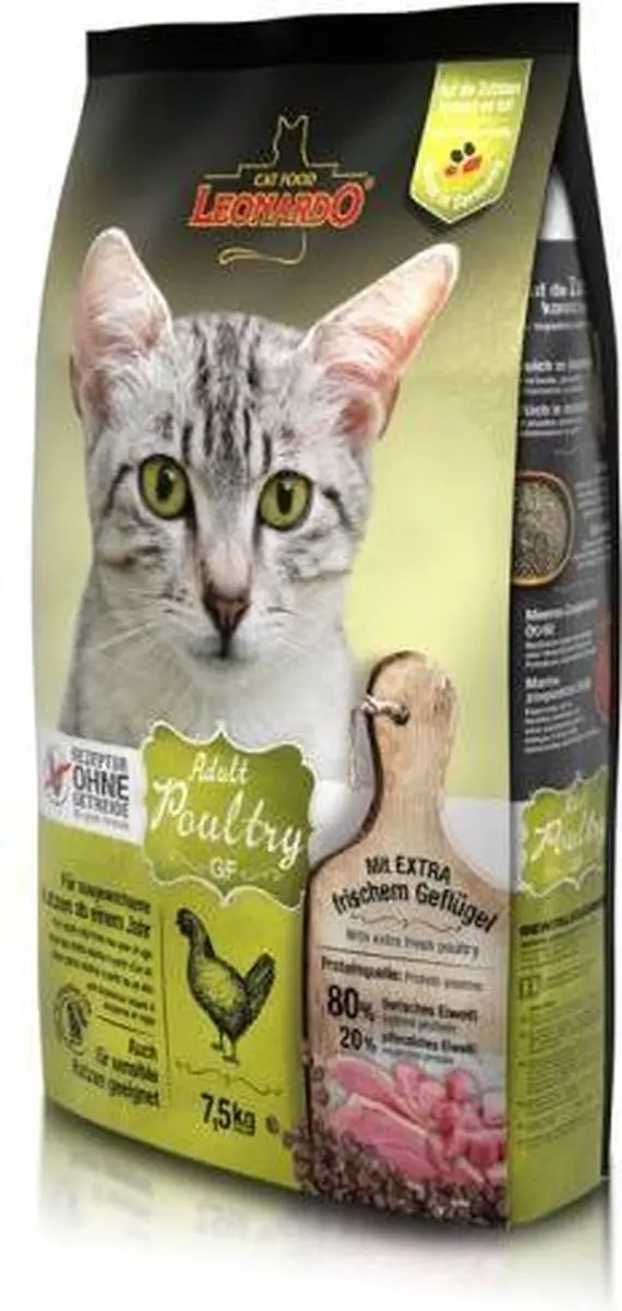 Leonardo Adult Grain Free Kattenvoer Gevogelte 7,5 kg