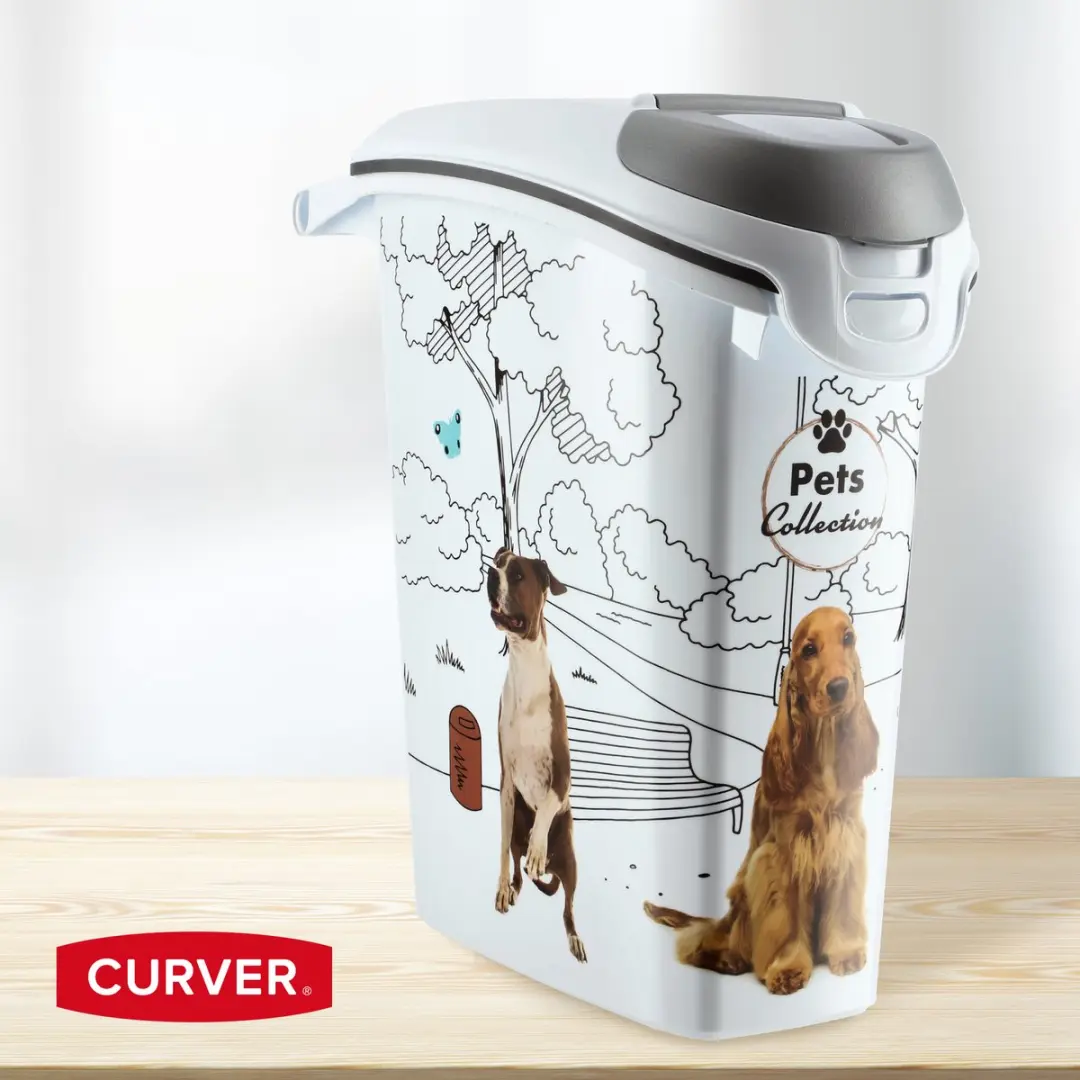 Curver Voedselcontainer Hond 23L - 10kg - Wit/Grijs - afbeelding 6 van 6