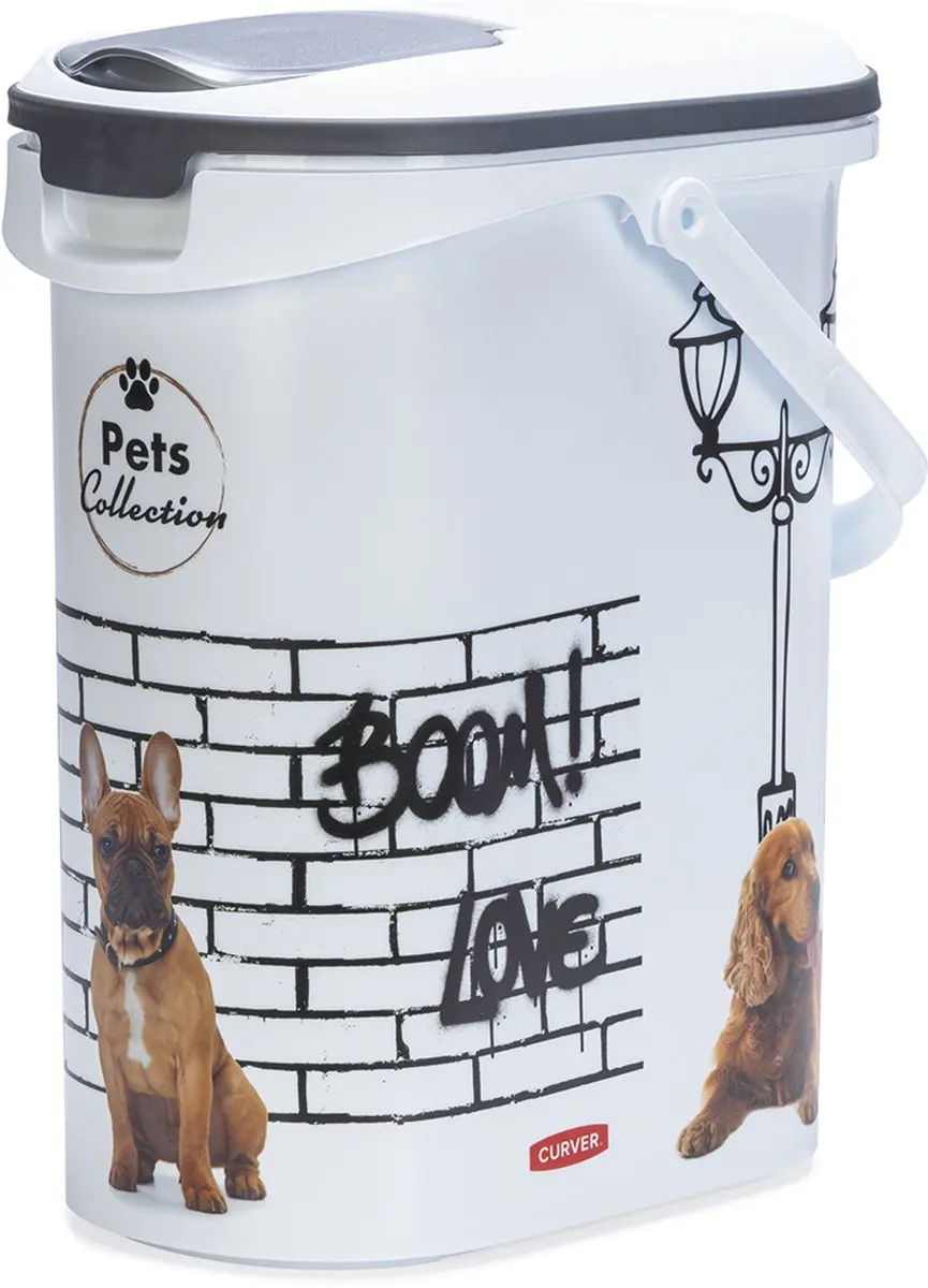 Curver Voedselcontainer Hond 6L - 28x12x28cm - Wit/Grijs