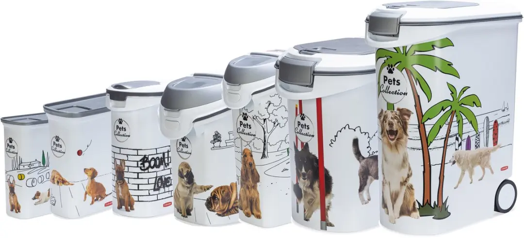 Curver Voedselcontainer Hond 6L - 28x12x28cm - Wit/Grijs
