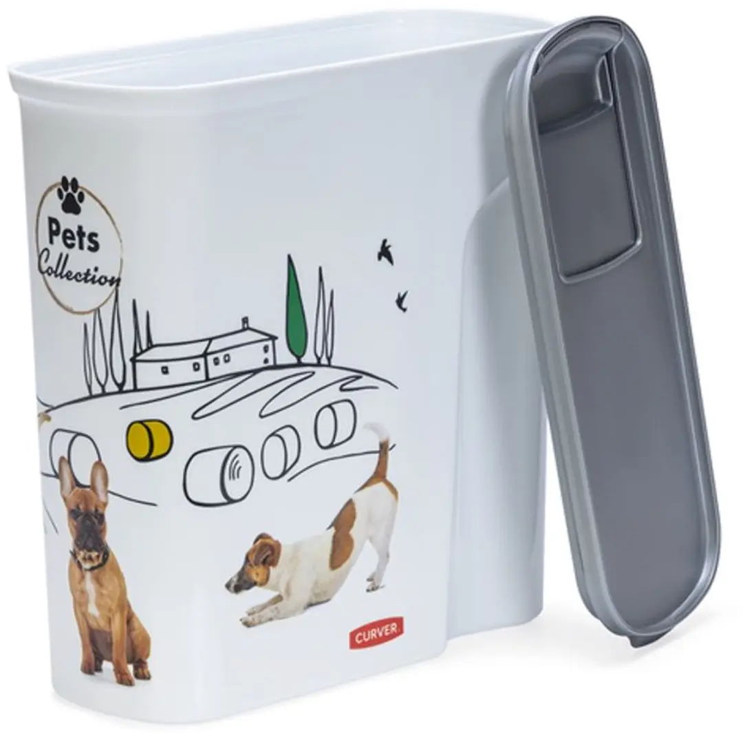 Curver Voedselcontainer Hond 6L - 28x12x28cm - Wit/Grijs