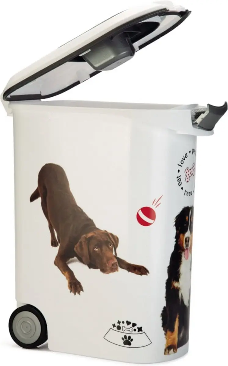 Curver Voedselcontainer Hond 54L - 20KG - Wit/Grijs