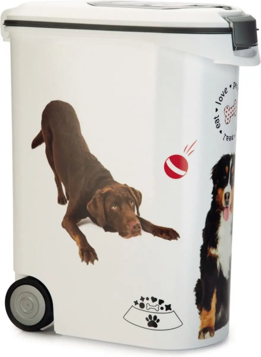 Curver Voedselcontainer Hond 54L - 20KG - Wit/Grijs