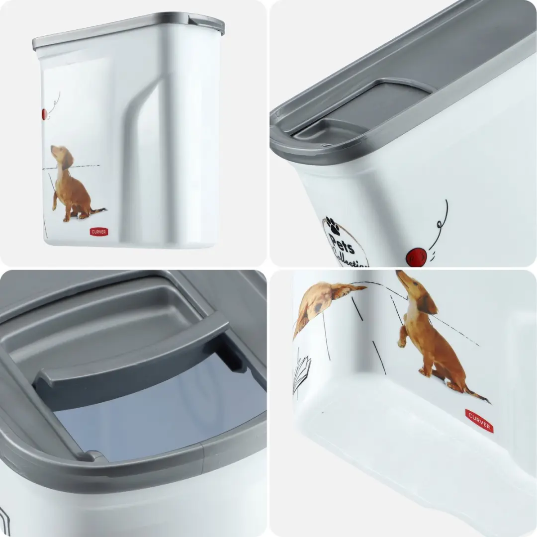 Curver Voedselcontainer Hond 2L - 21x9x20cm - Wit/Grijs