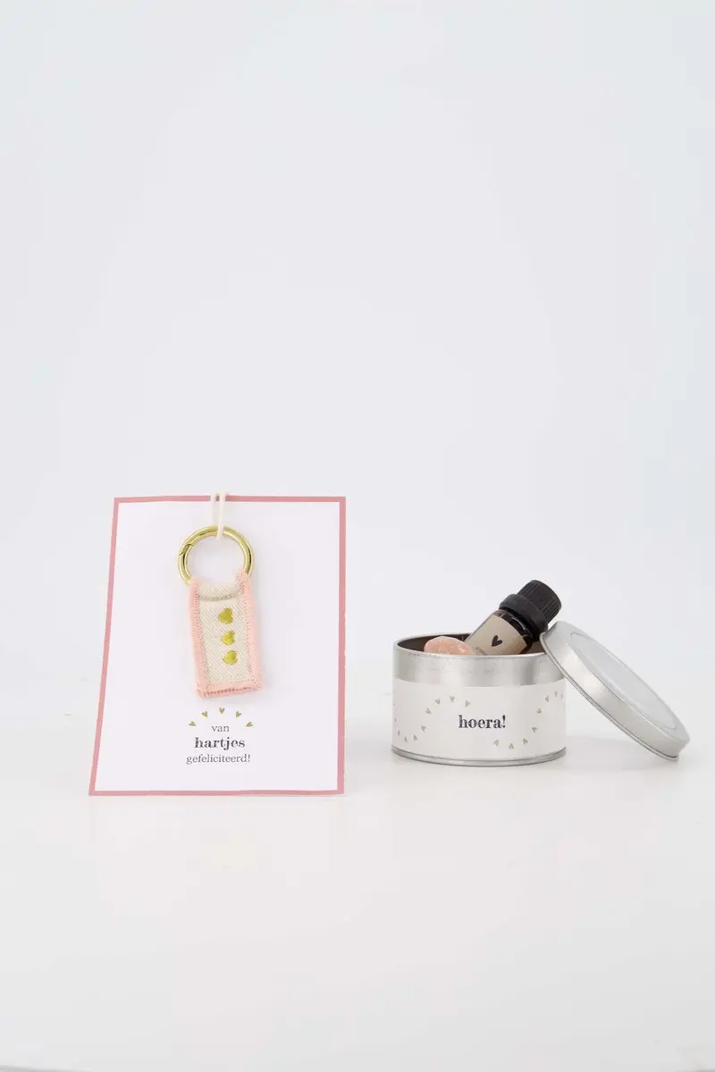 Zusss Diffuser Blikje Hoera Hartjes - White/Gold