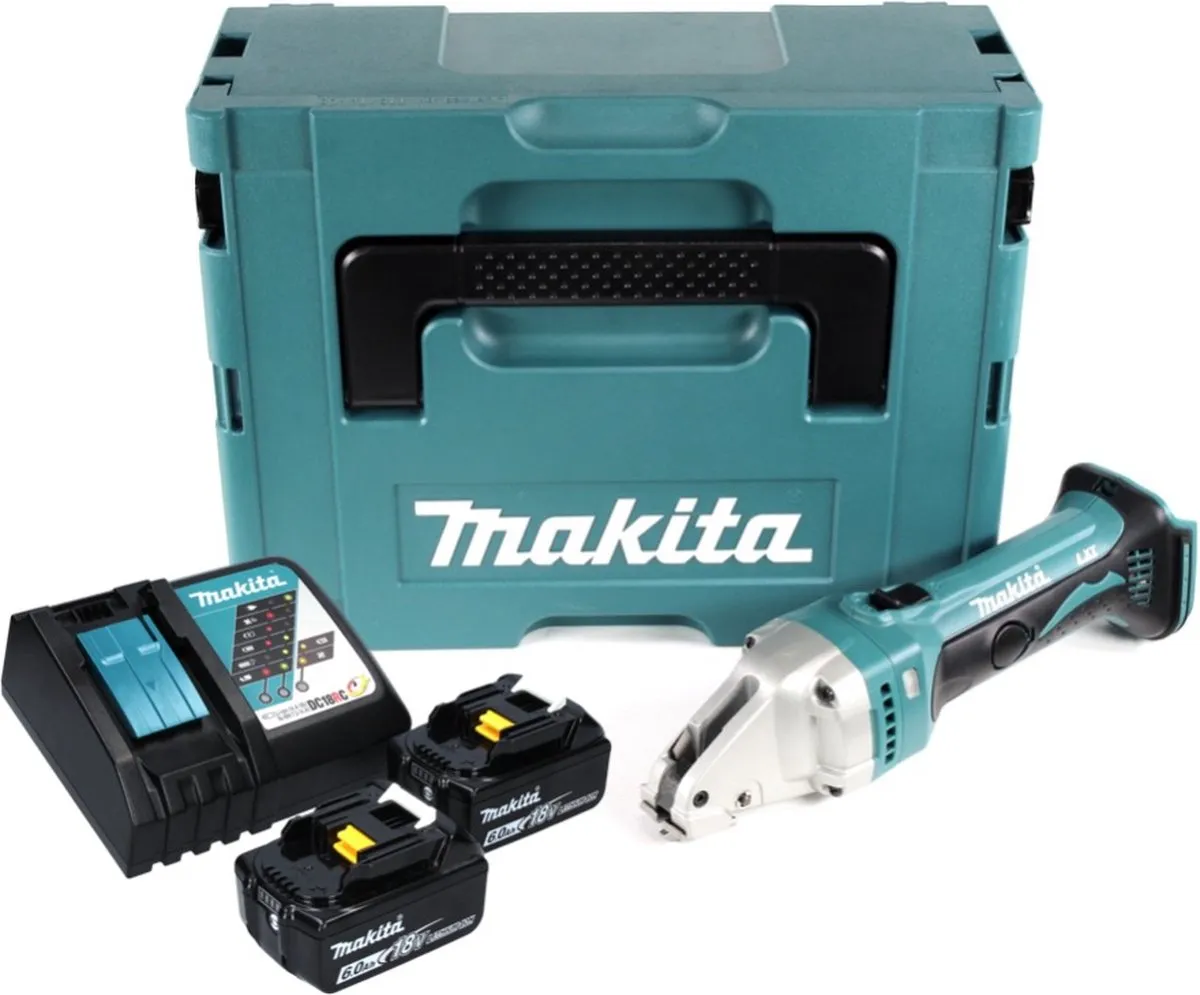 Makita DJS 161 RGJ Accusnijder 18V - 1,6mm - 2x 6,0Ah + Lader + Makpac - afbeelding 2 van 5