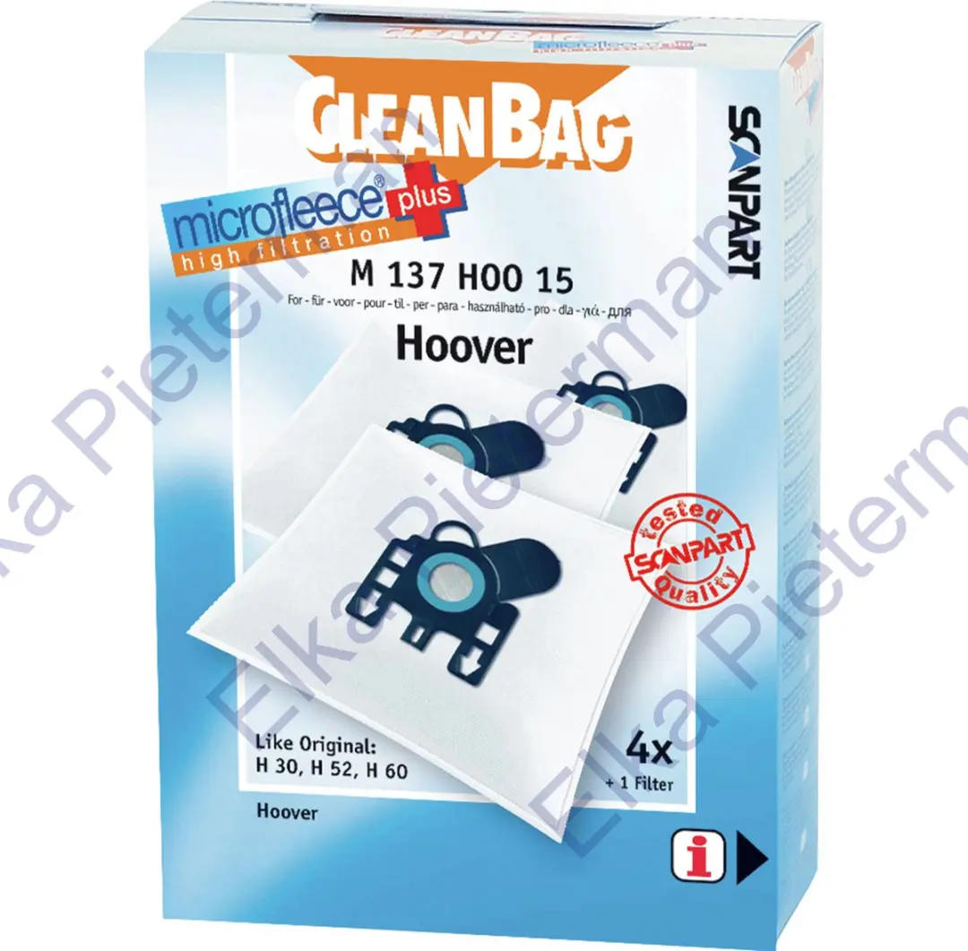 Cleanbag Stofzuigerzakken M 137 HOO - 4 Stuks - Inclusief filter - afbeelding 6 van 6