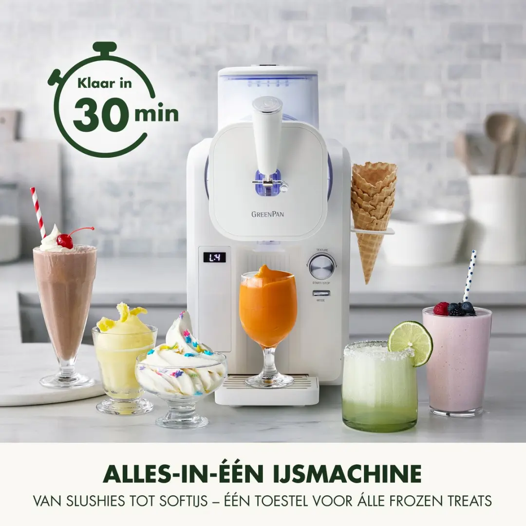 GreenPan Frost CC010399-001 IJsmachine - 1.8L - 6 Programma's - Wit