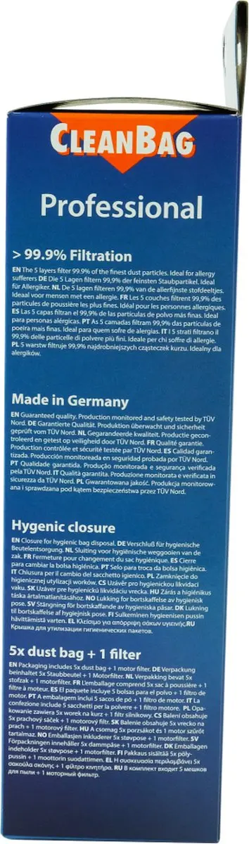 Cleanbag Professional M 157 MIE PRO Stofzuigerzakken - 5 Stuks - o.a. Miele/Samsung