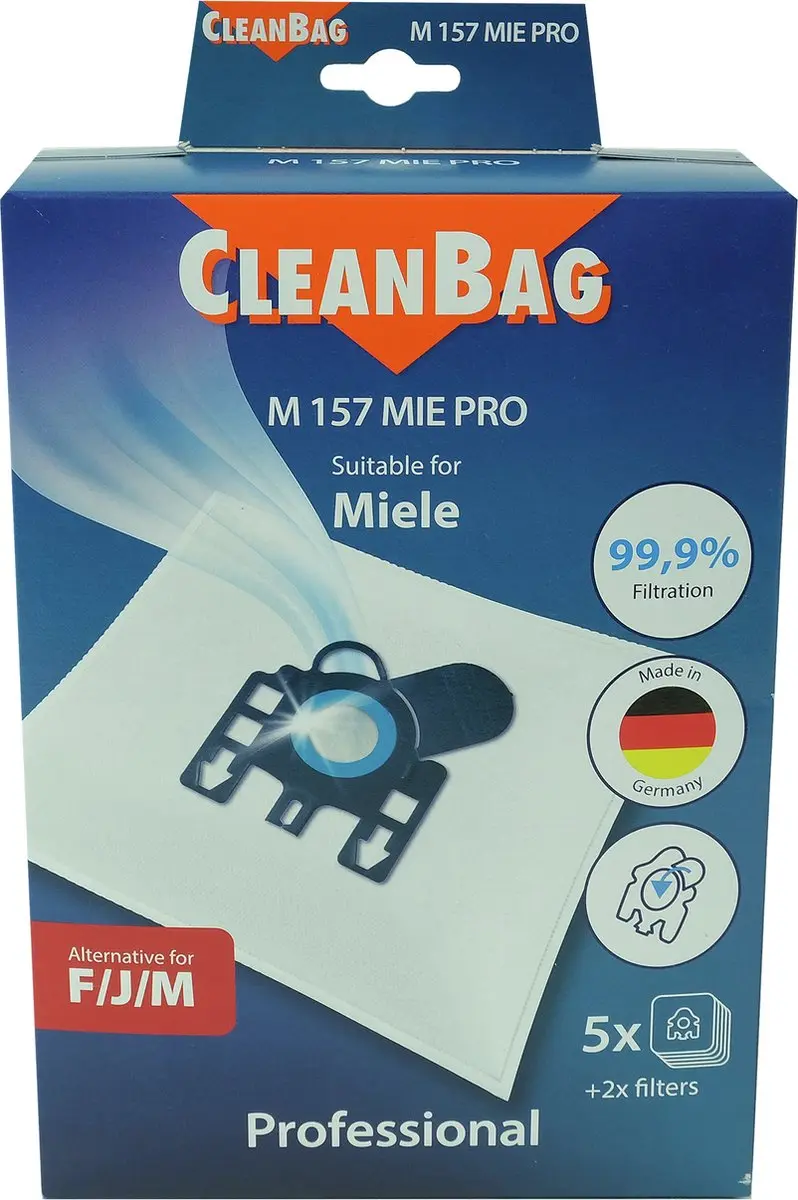 Cleanbag Professional M 157 MIE PRO Stofzuigerzakken - 5 Stuks - o.a. Miele/Samsung