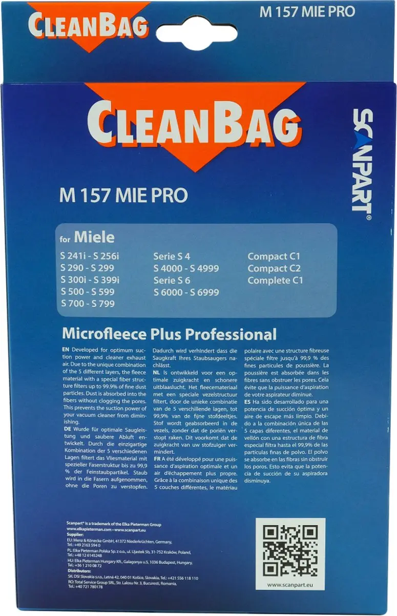 Cleanbag Professional M 157 MIE PRO Stofzuigerzakken - 5 Stuks - o.a. Miele/Samsung