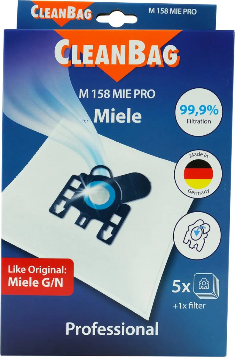 Cleanbag M 158 MIE PRO Stofzuigerzakken - 5 Stuks - o.a. Miele/AT 70 - afbeelding 6 van 6