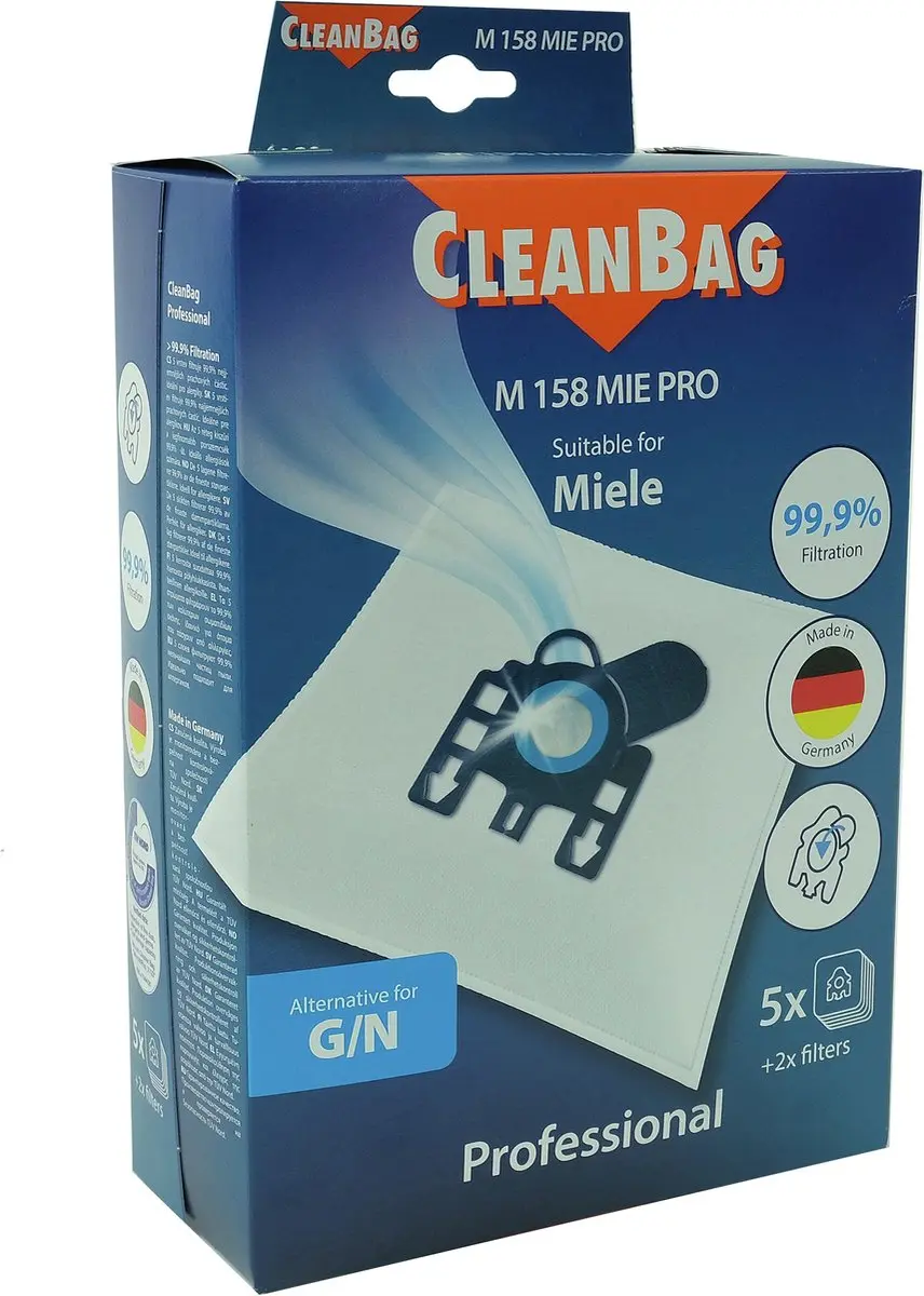 Cleanbag M 158 MIE PRO Stofzuigerzakken - 5 Stuks - o.a. Miele/AT 70