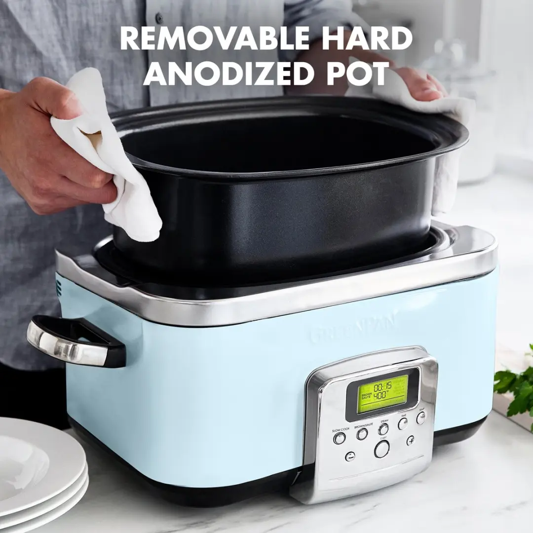 GreenPan Elite CC005315-001 Slowcooker 6L - 1350W - Blue Haze