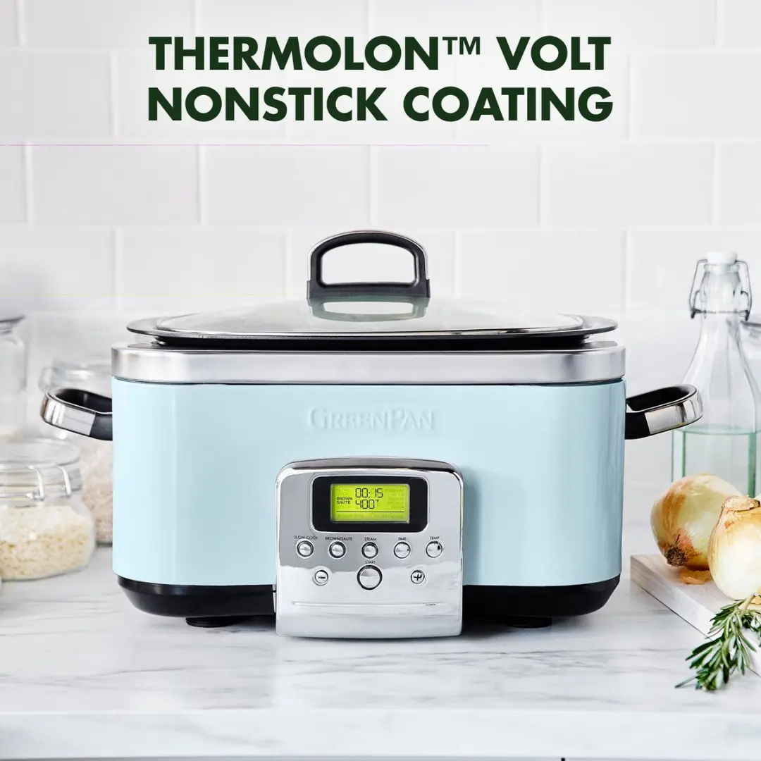 GreenPan Elite CC005315-001 Slowcooker 6L - 1350W - Blue Haze